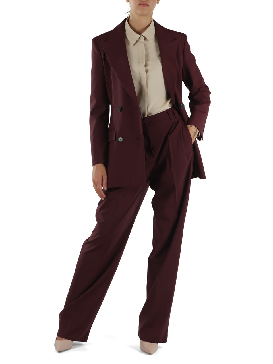 BORDEAUX | Pantalone in lana vergine stretch ODINO