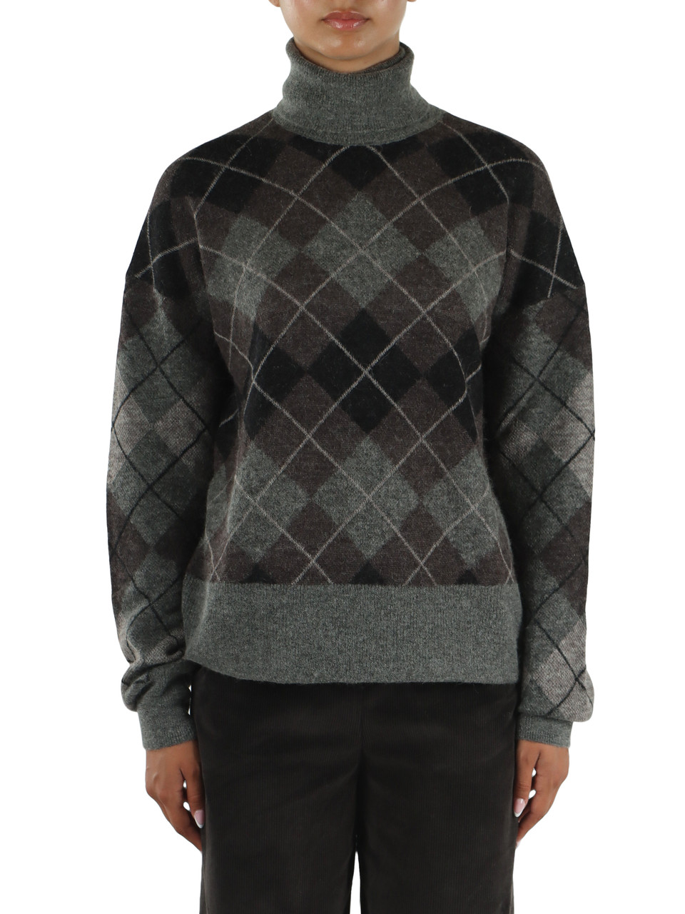 GRIGIO | Maglia collo alto in misto lana e alpaca