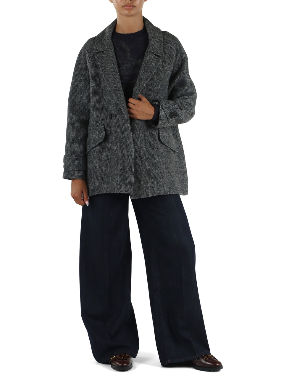 GRIGIO | Cappotto doppiopetto in misto lana