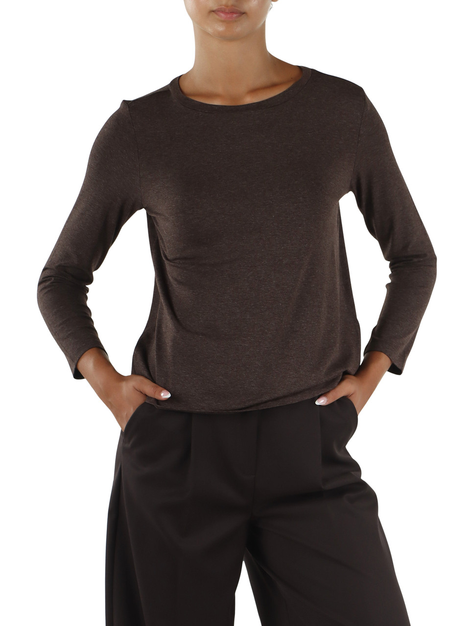 MARRONE | T-shirt in jersey di viscosa stretch MORA