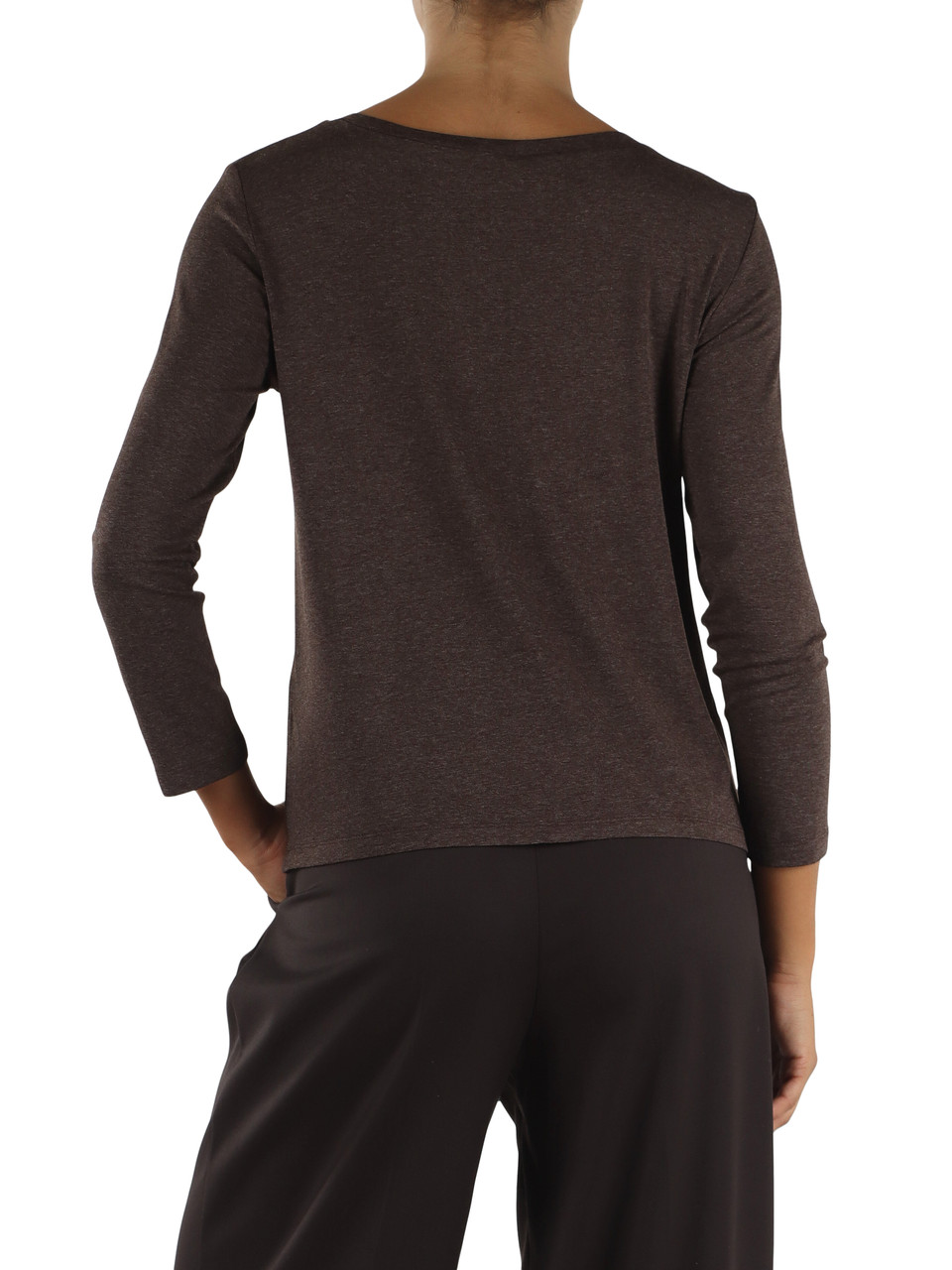 MARRONE | T-shirt in jersey di viscosa stretch MORA