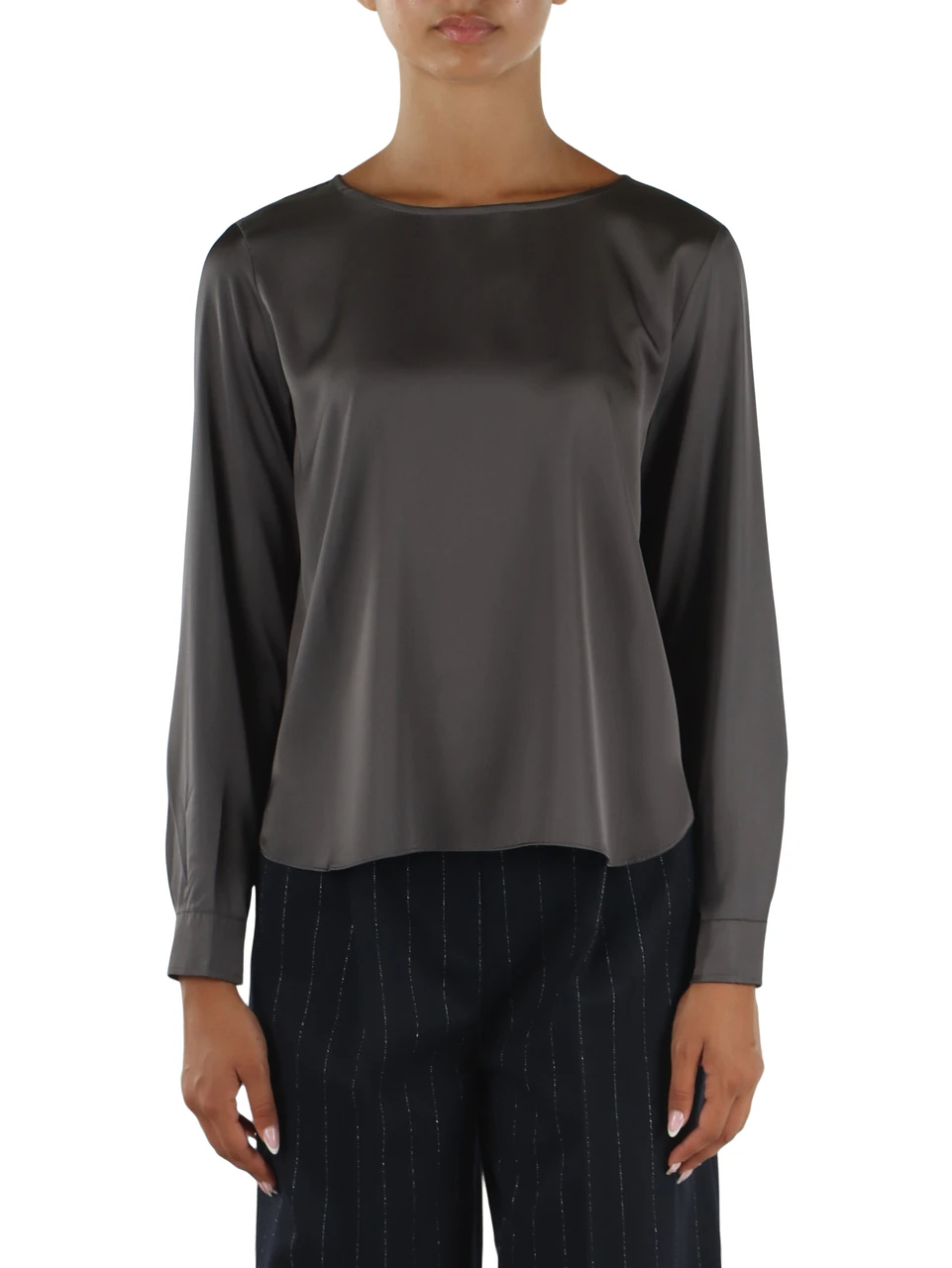 GRIGIO SCURO | Blusa in satin CURSORE