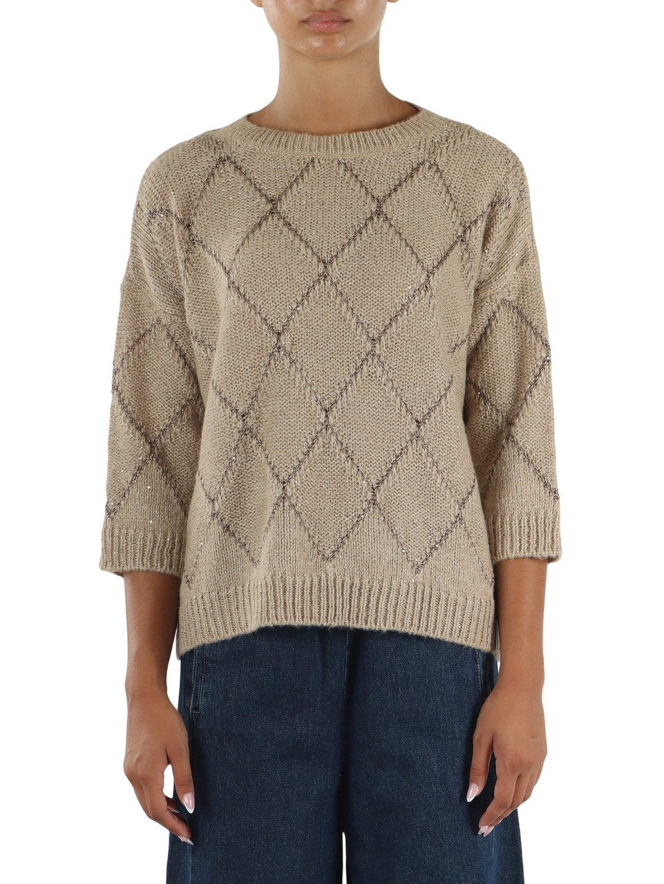 BEIGE | Maglia in misto lana e viscosa UMILE