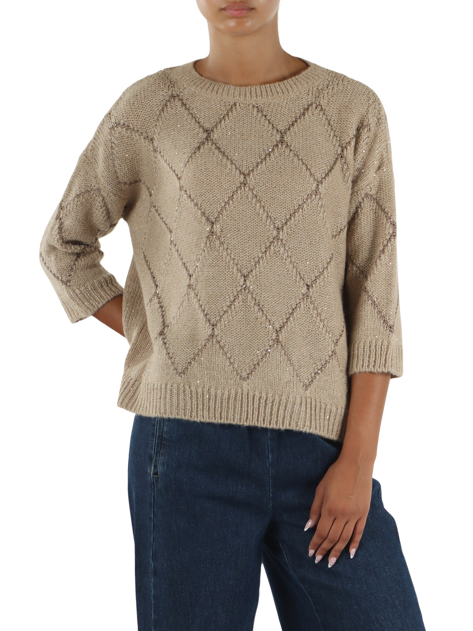BEIGE | Maglia in misto lana e viscosa UMILE