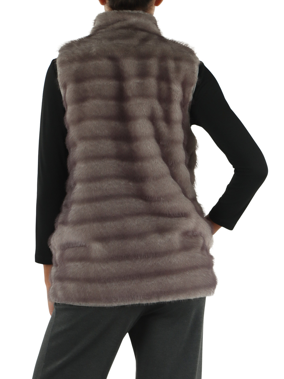 GRIGIO | Ecopelliccia smanicata BACCANO