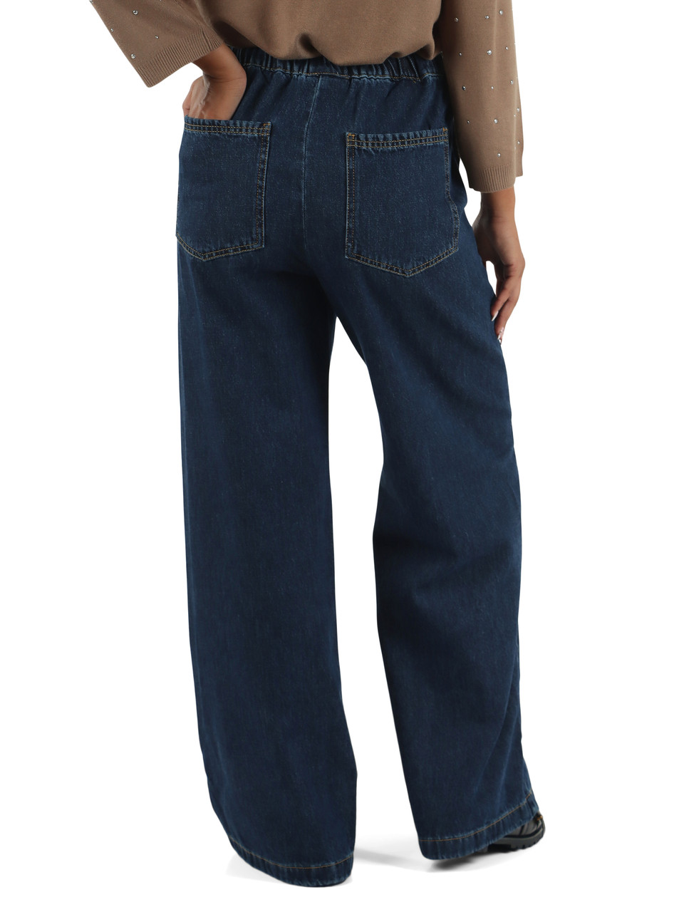 BLU SCURO | Pantalone jeans gamba larga TRIONFO