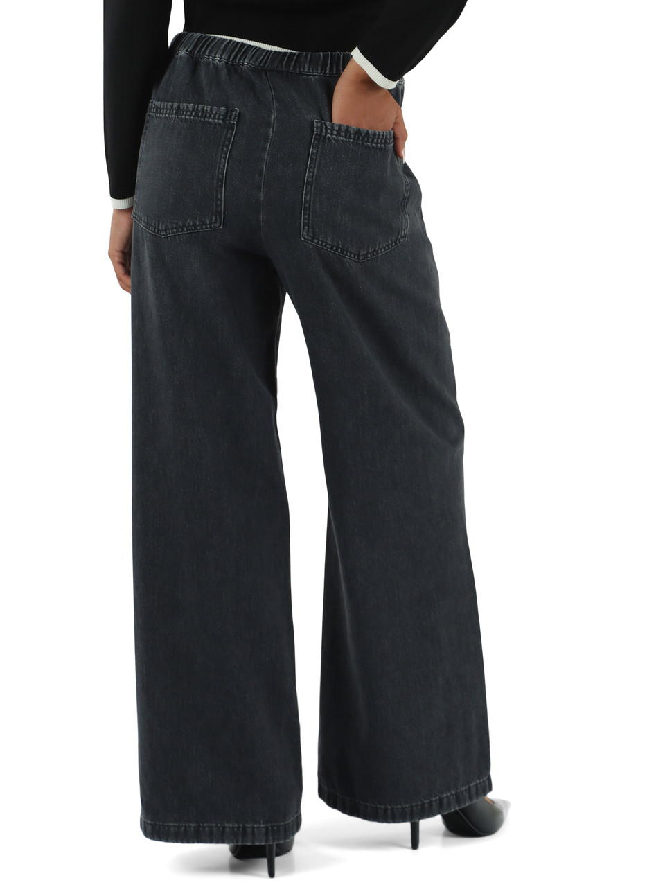 GRIGIO SCURO | Pantalone jeans gamba larga TRIONFO