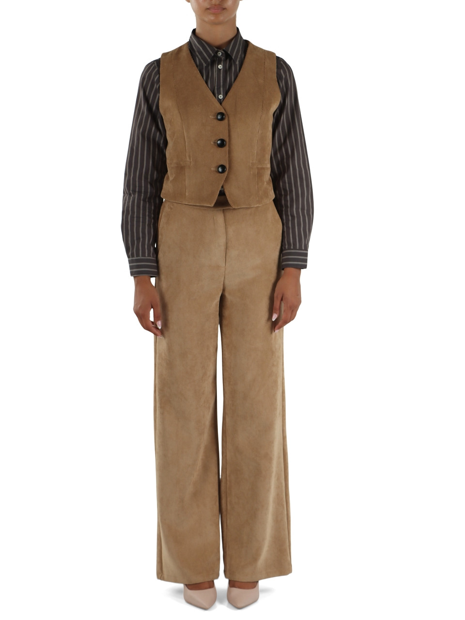 CAMMELLO | Completo gilet e pantalone TIRSI in velluto a costine