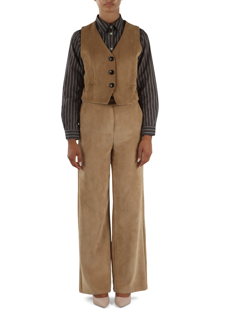 CAMMELLO | Completo gilet e pantalone TIRSI in velluto a costine