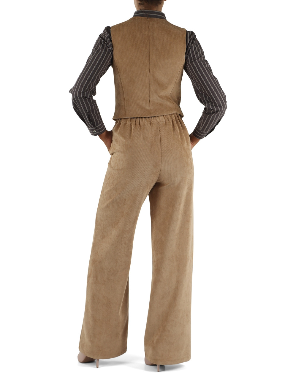 CAMMELLO | Completo gilet e pantalone TIRSI in velluto a costine