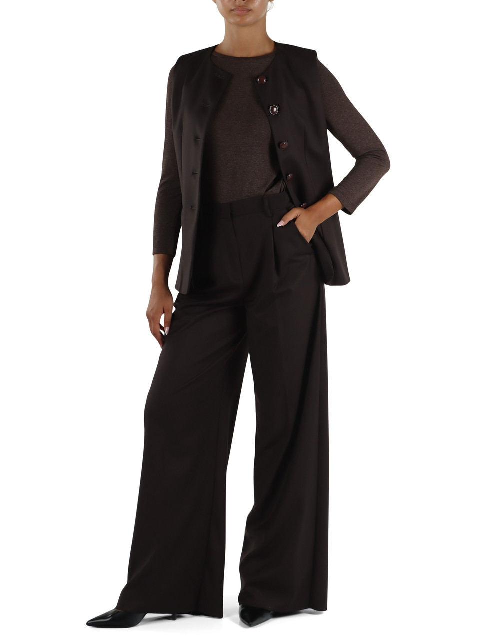 NERO | Completo gilet e pantalone ECO in misto viscosa