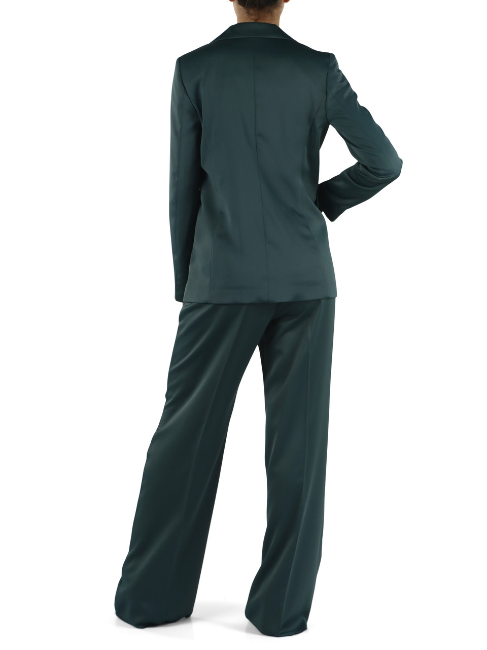 VERDE SCURO | Tailleur in tessuto satinato FALESIA