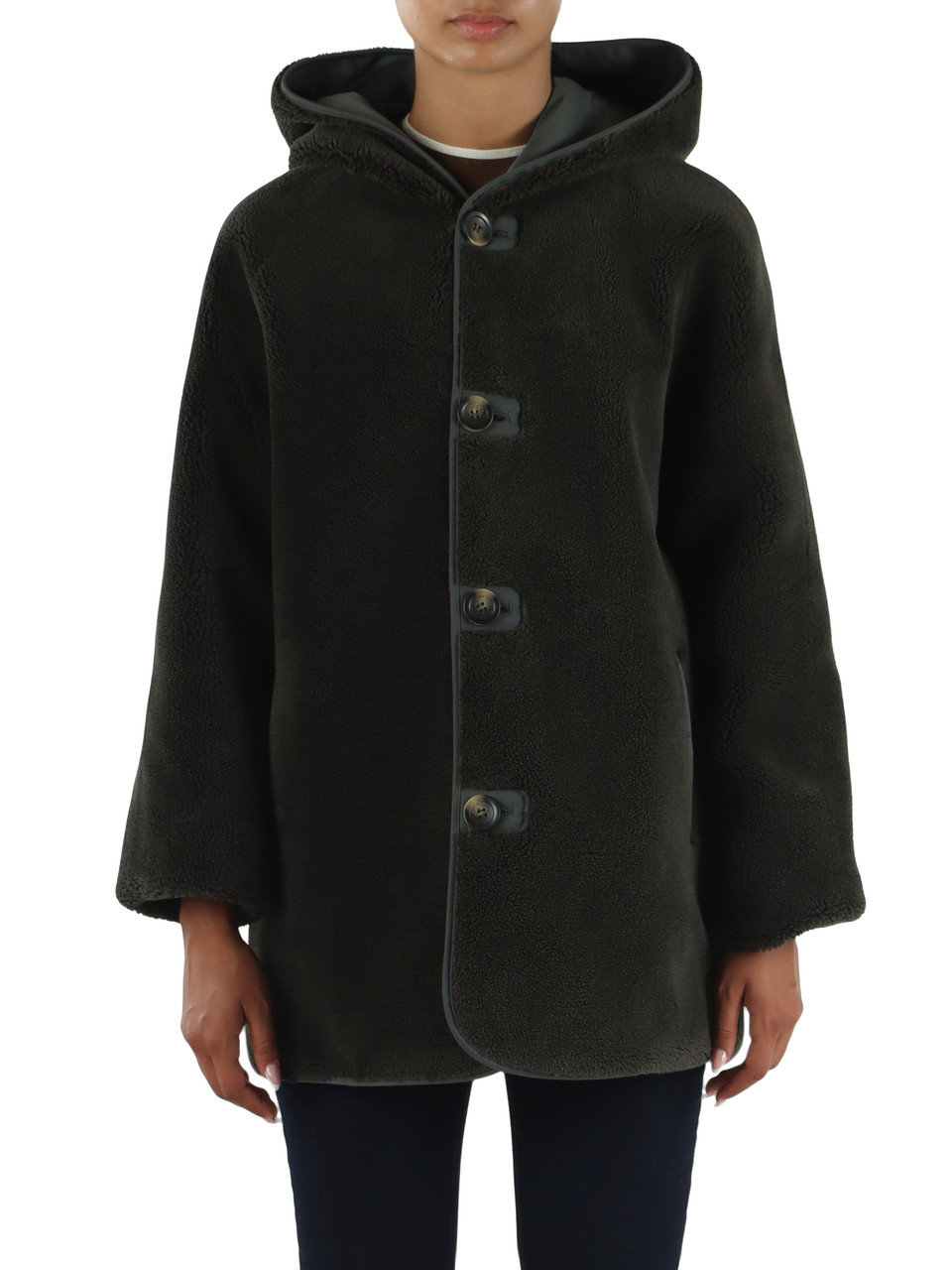 VERDE SCURO | Giaccone reversibile GOCCIA