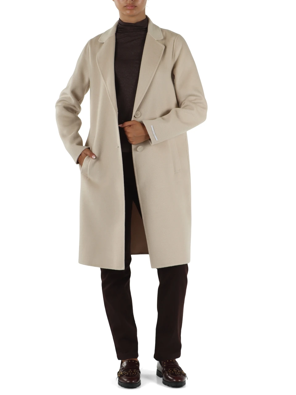 avorio | Cappotto in panno double ESODO