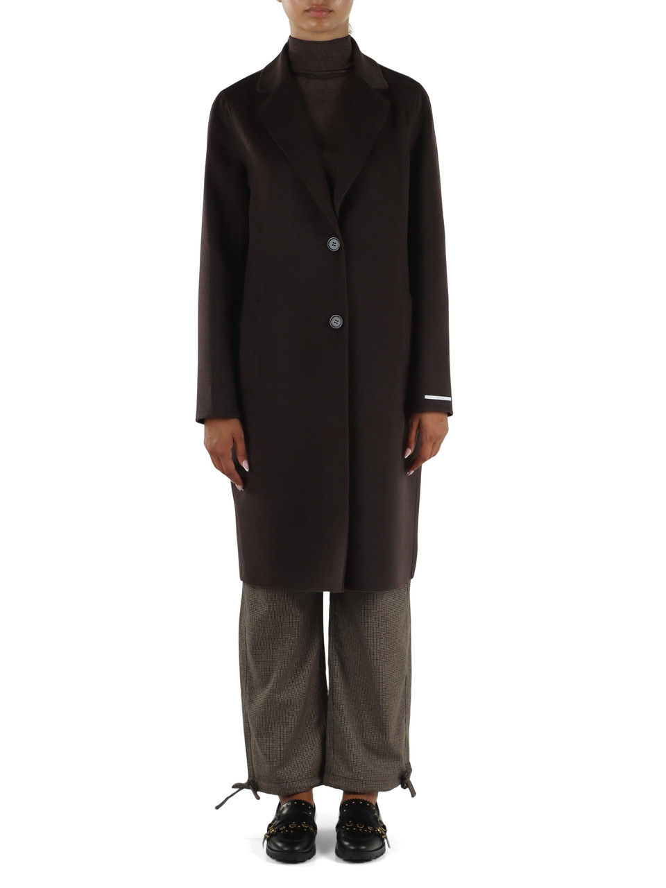 MARRONE | Cappotto in panno double ESODO