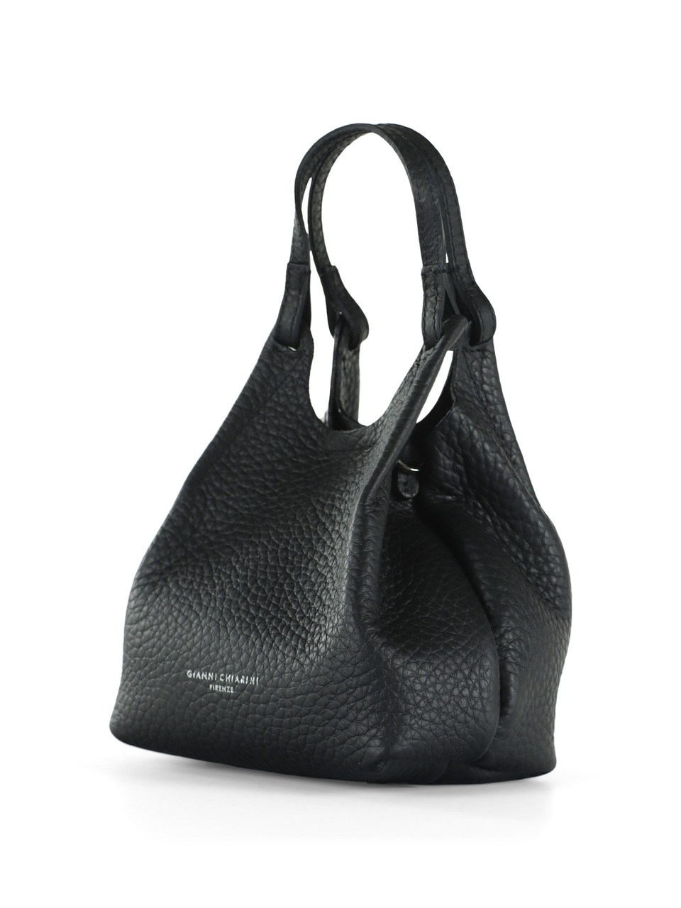 NERO | Borsa a mano in pelle martellata DUA Small