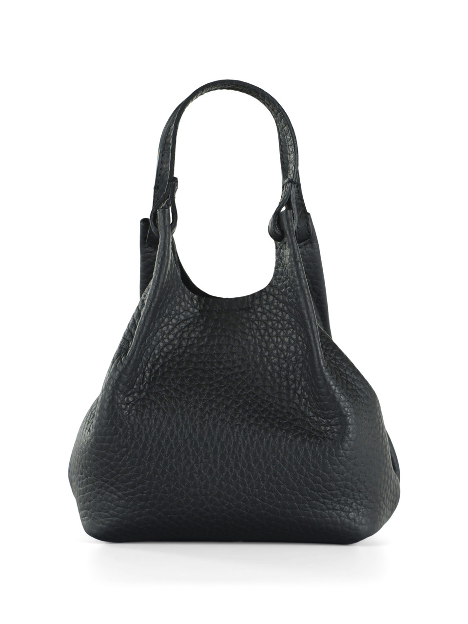 NERO | Borsa a mano in pelle martellata DUA Small