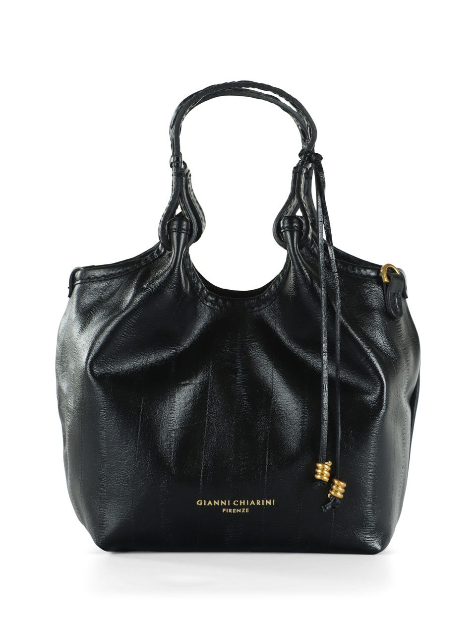 NERO | Borsa a mano in pelle effetto anguilla DUA Small