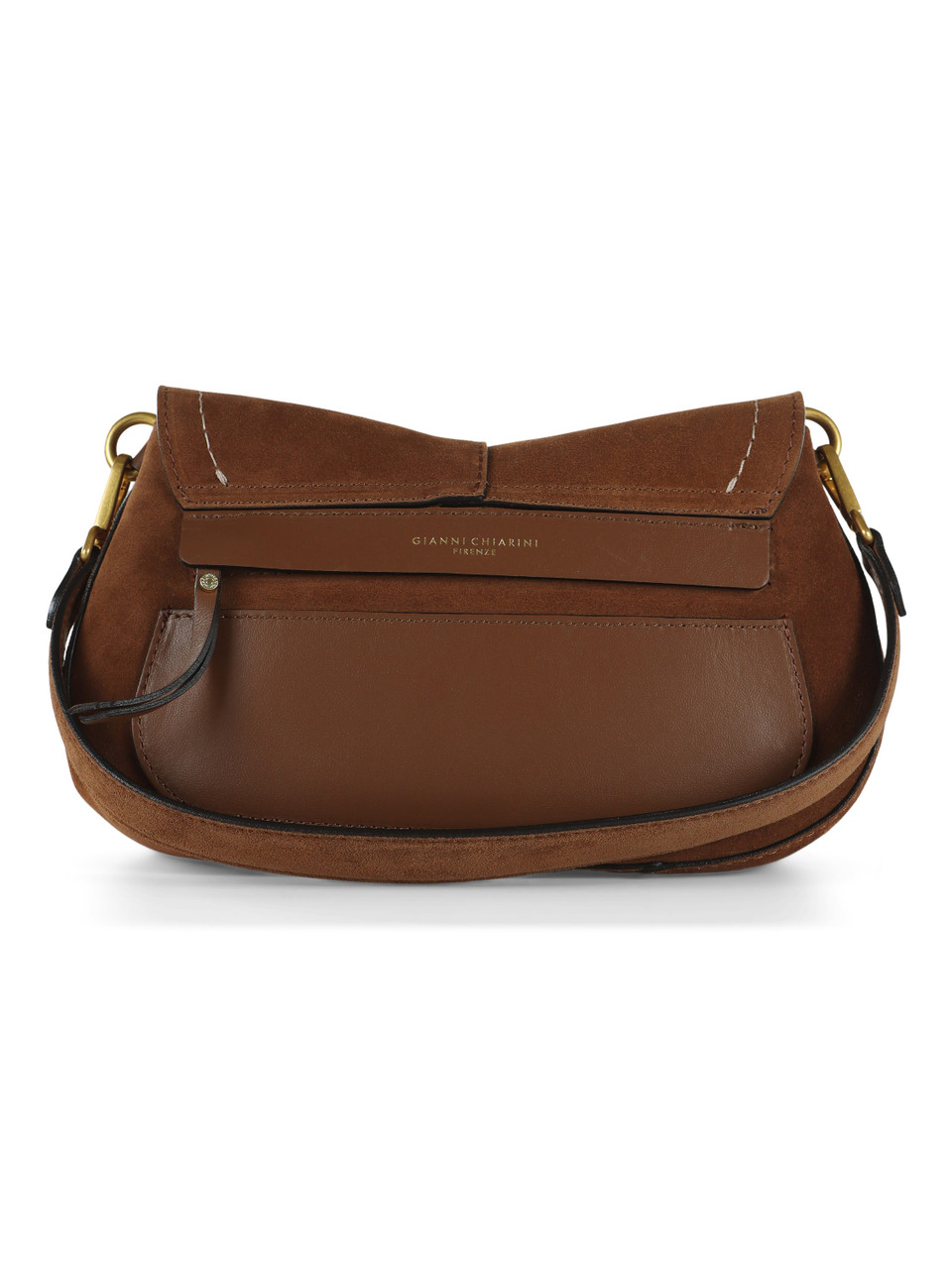 MARRONE CHIARO | Borsa a spalla in suede HELENA ROUND Small