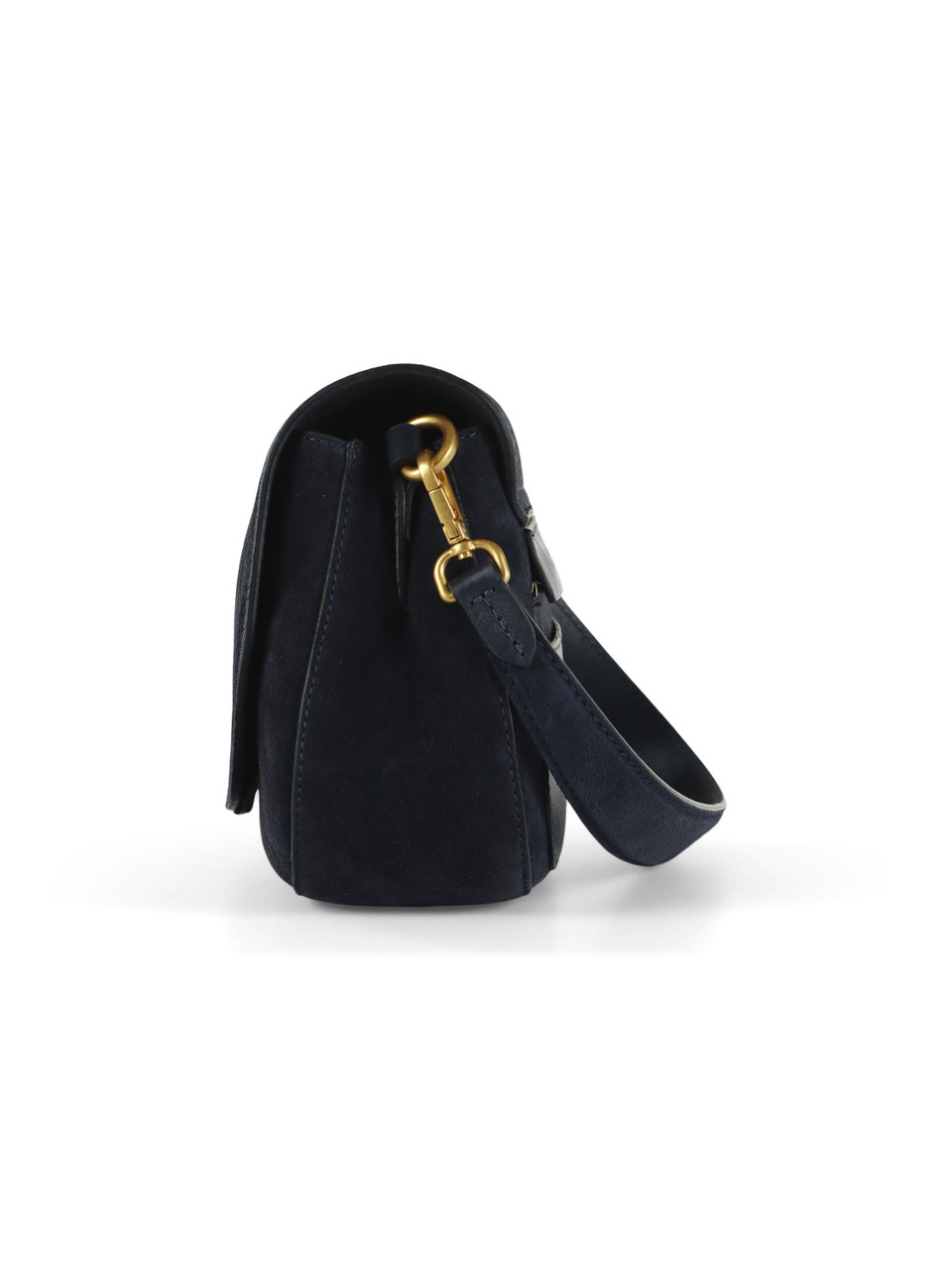 BLU SCURO | Borsa a spalla in suede HELENA ROUND Small