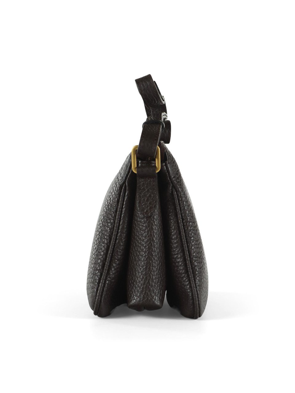 MARRONE | Borsa a tracolla in pelle martellata BROOKE
