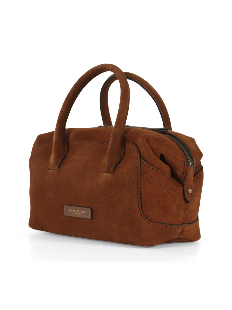 MARRONE CHIARO | Borsa a mano in suede GEMMA Small