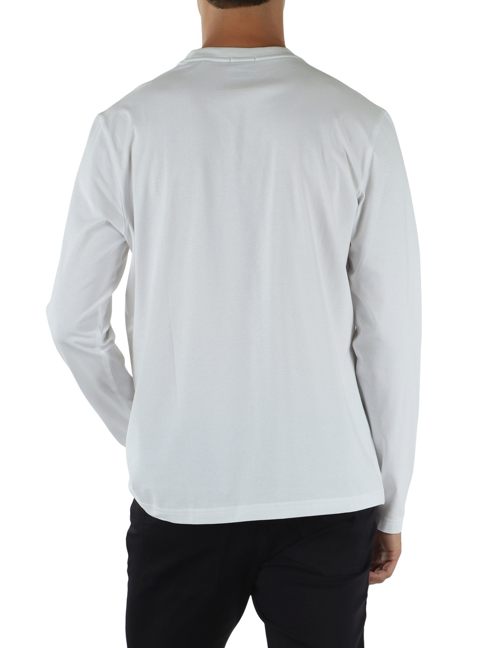 BIANCO | T-shirt manica lunga in cotone stretch