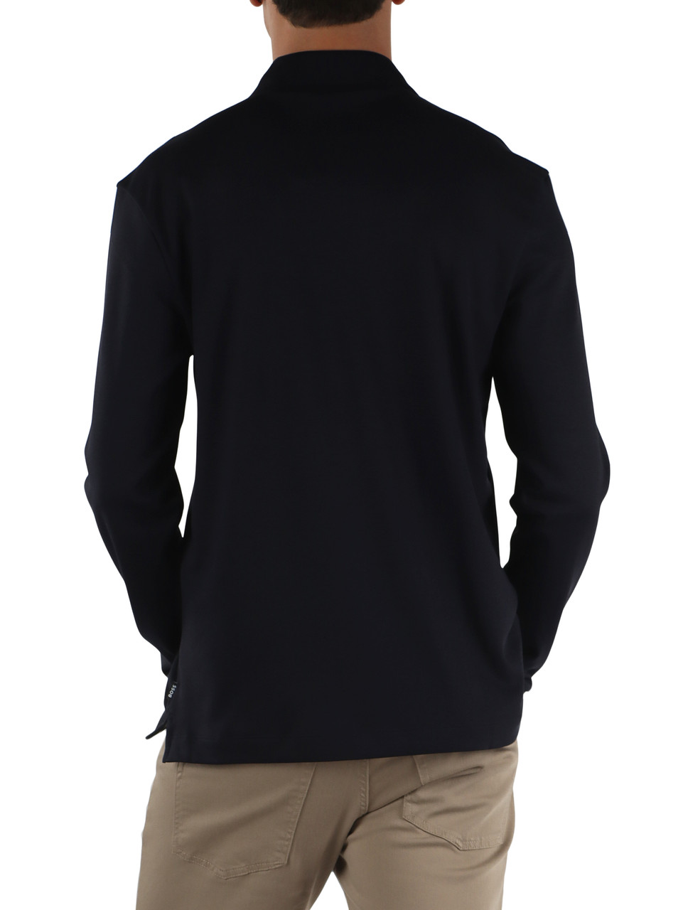 BLU SCURO | Polo manica lunga in cotone