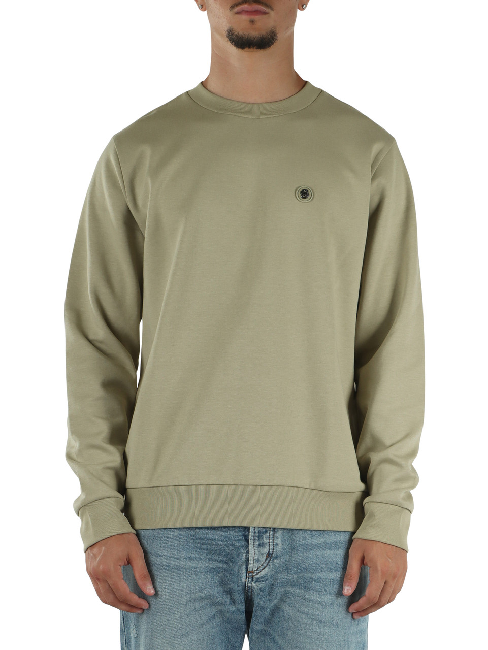 SALVIA | Felpa girocollo in misto cotone con patch logo