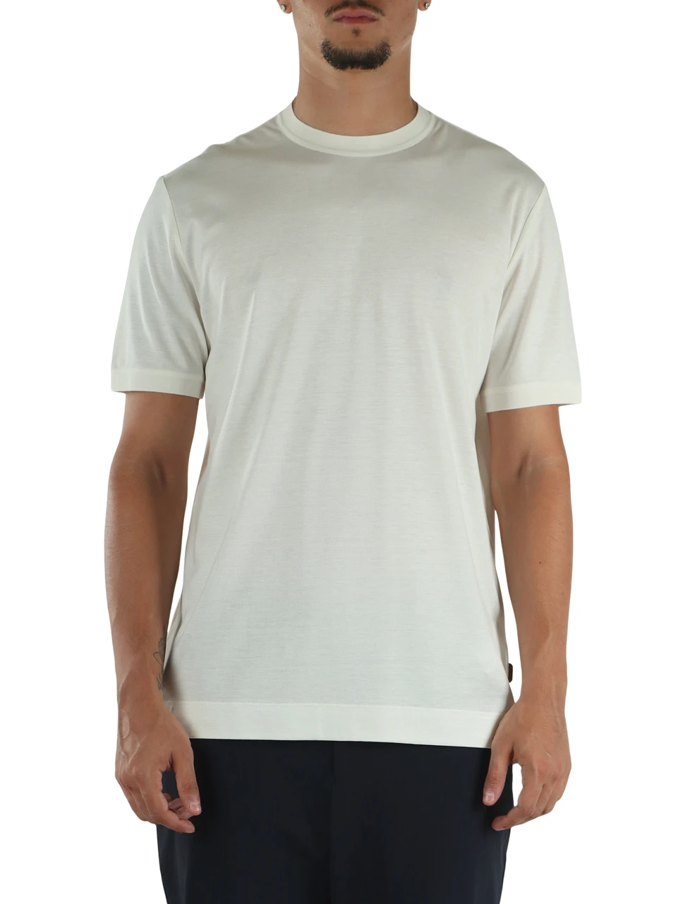 avorio | T-shirt in seta e cotone