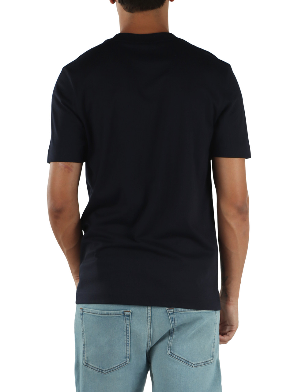 BLU SCURO | T-shirt regular fit in cotone con ricamo logo