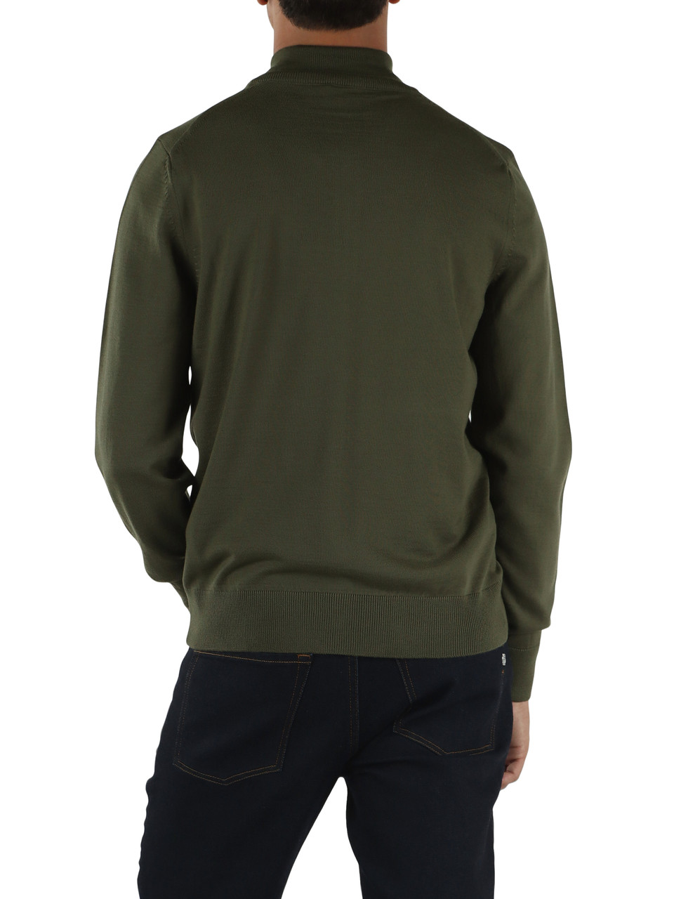 VERDE | Cardigan con zip in lana vergine merino extrafine
