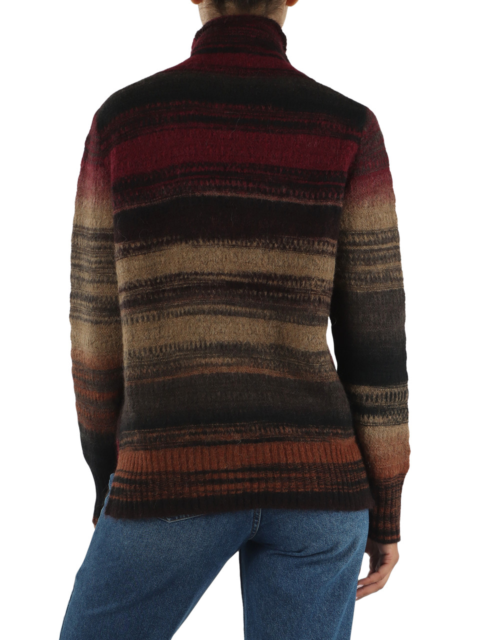 MARRONE | Maglia collo alto in misto lana e alpaca