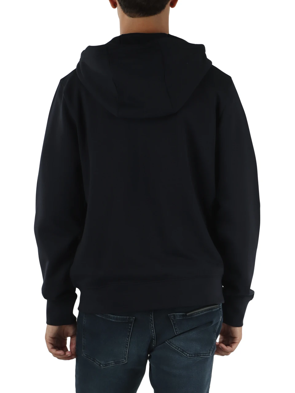 BLU SCURO | Felpa con zip e cappuccio in cotone