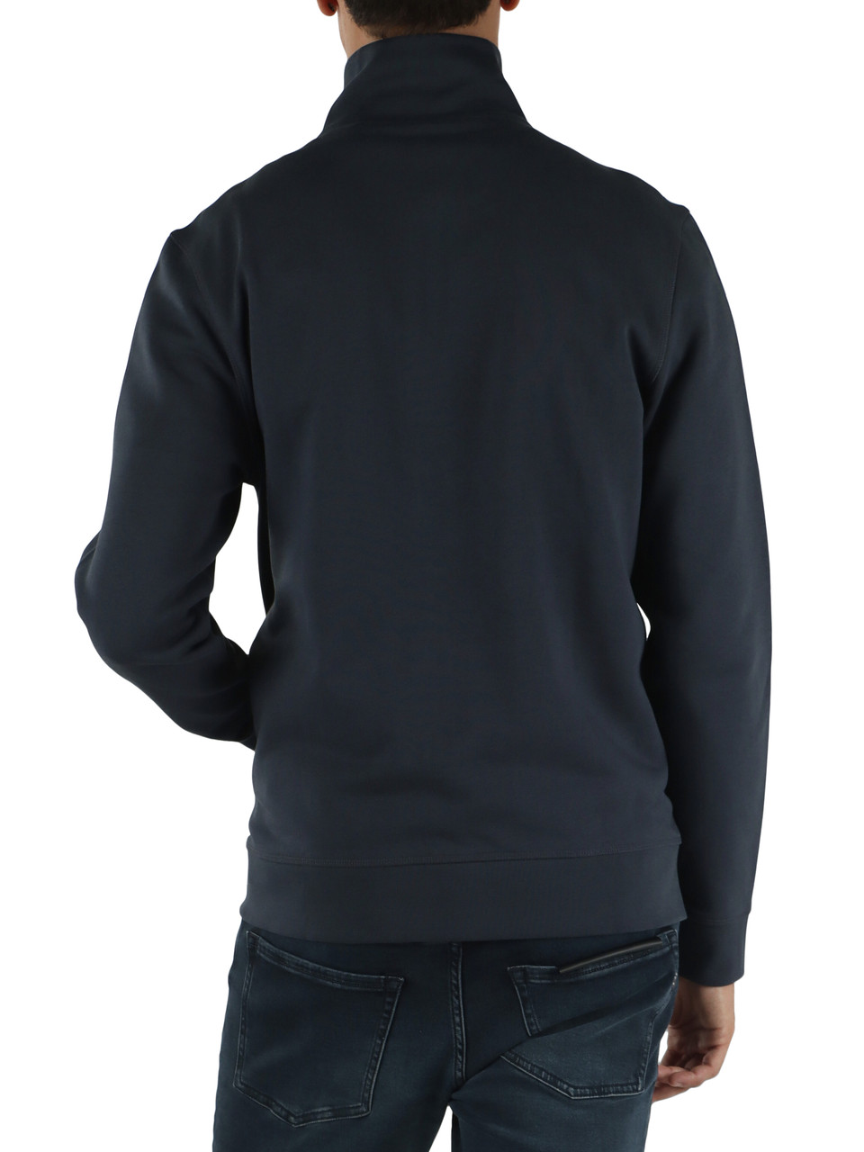 BLU | Felpa in cotone con zip e patch logo