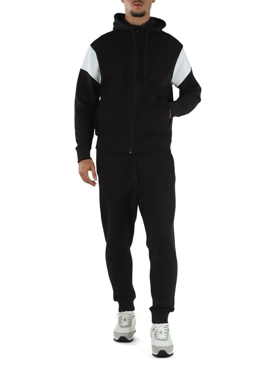 NERO | Tuta sportiva in misto cotone piquet