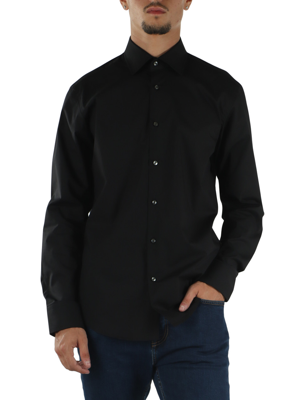 NERO | Camicia regular fit easy iron in cotone stretch