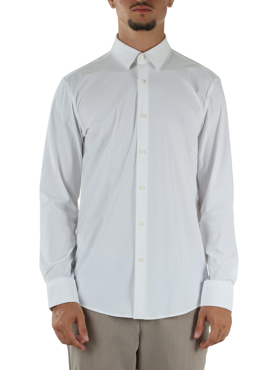 BIANCO | Camicia slim fit Performance in tessuto stretch