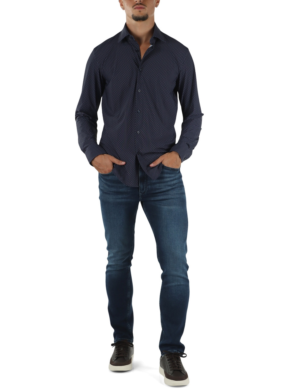 BLU | Camicia slim fit Performance in tessuto stretch