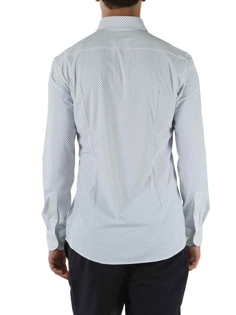 BIANCO/AZZURRO | Camicia slim fit Performance in tessuto stretch