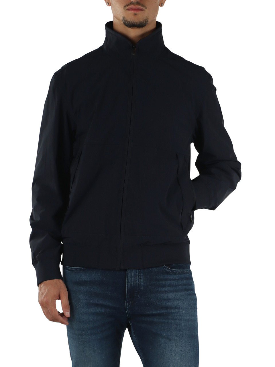 BLU SCURO | Giubbino leggero in tessuto tecnico stretch