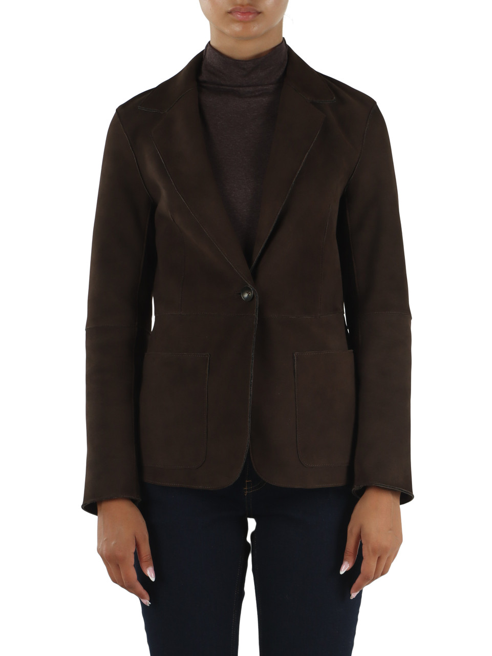 MARRONE | Giacca in pelle scamosciata LUCILLA Mid Season