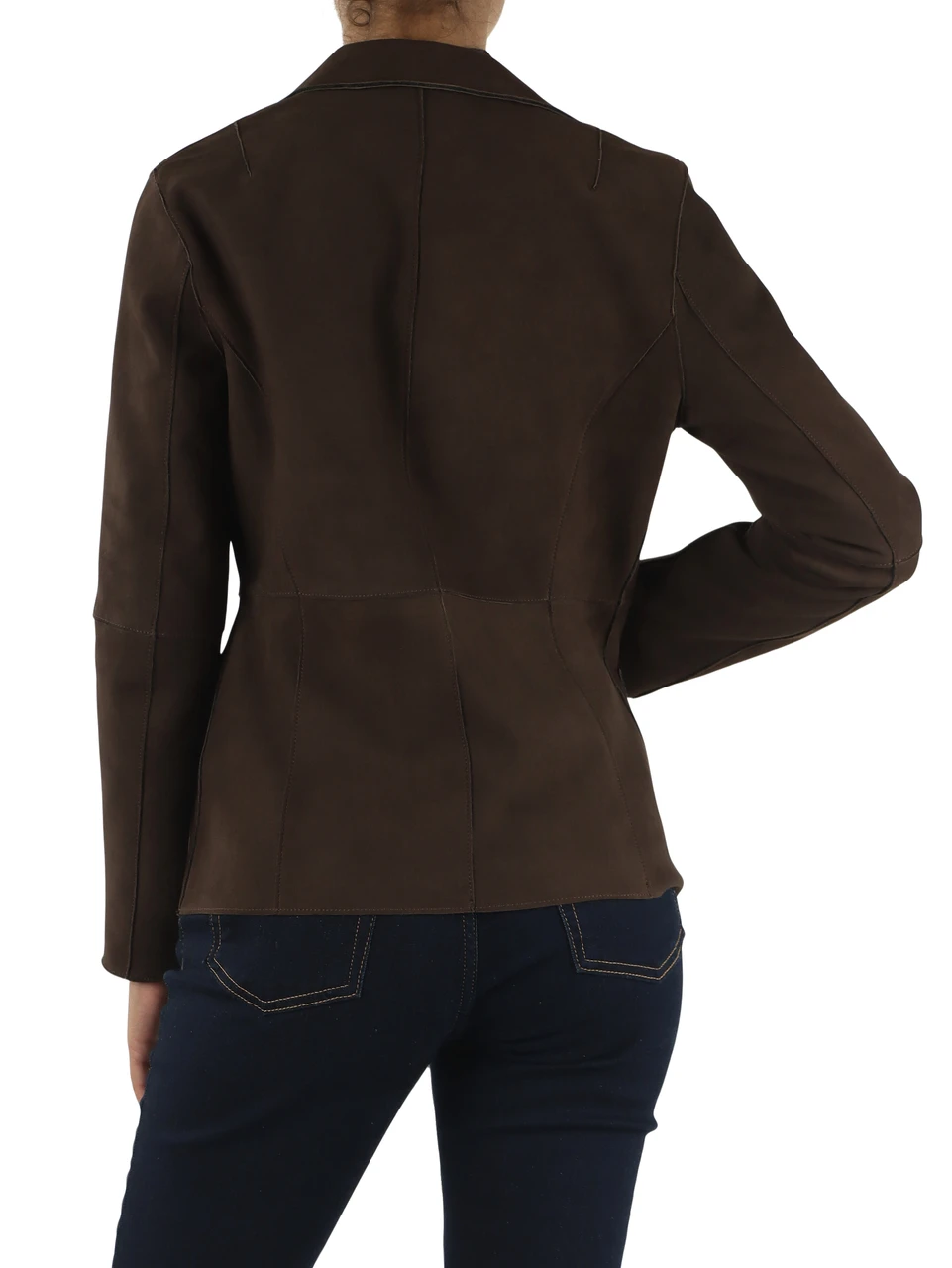 MARRONE | Giacca in pelle scamosciata LUCILLA Mid Season