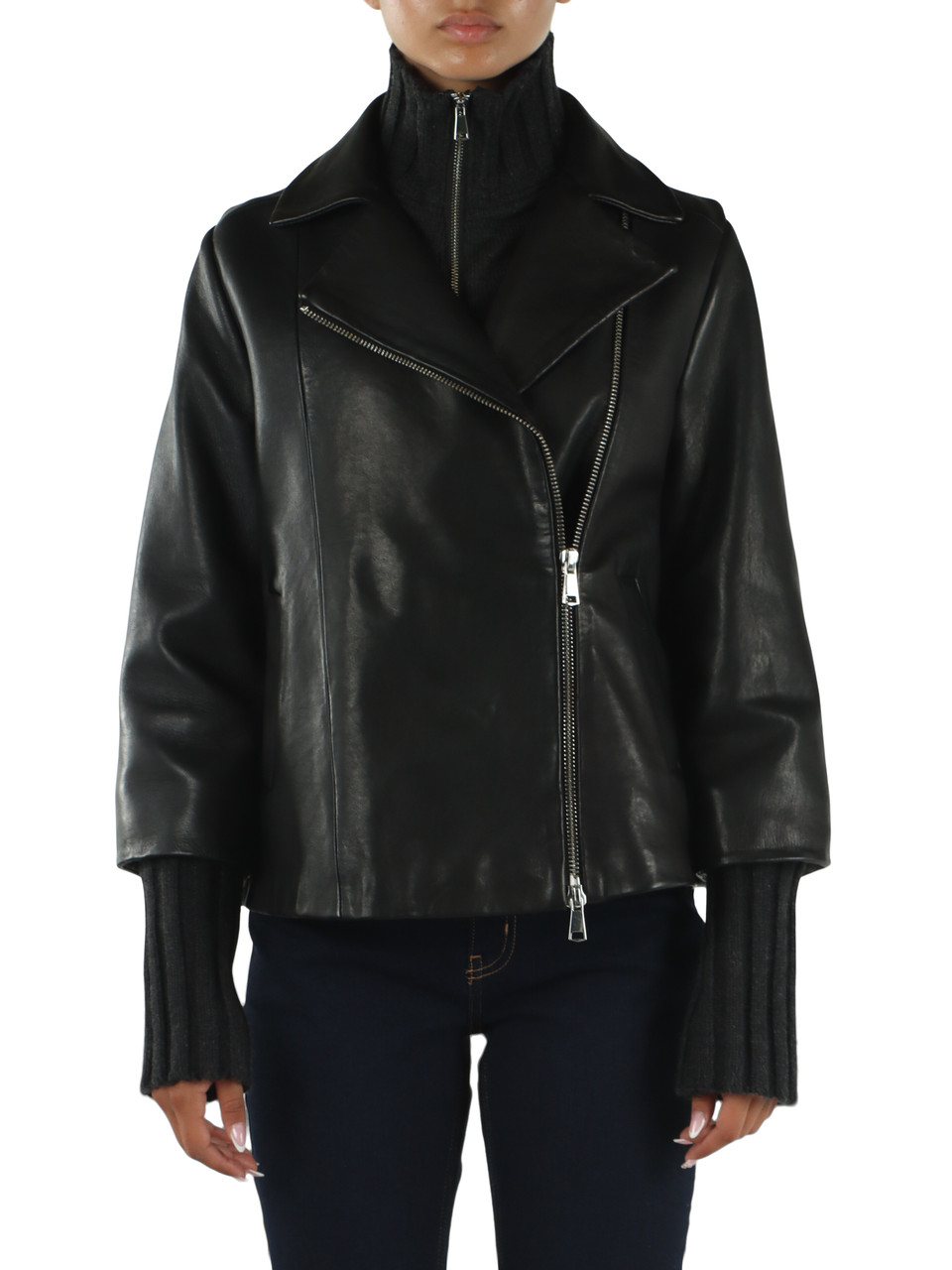 NERO | Giacca in pelle GEMINY Tri-Seasons con gilet interno rimovibile