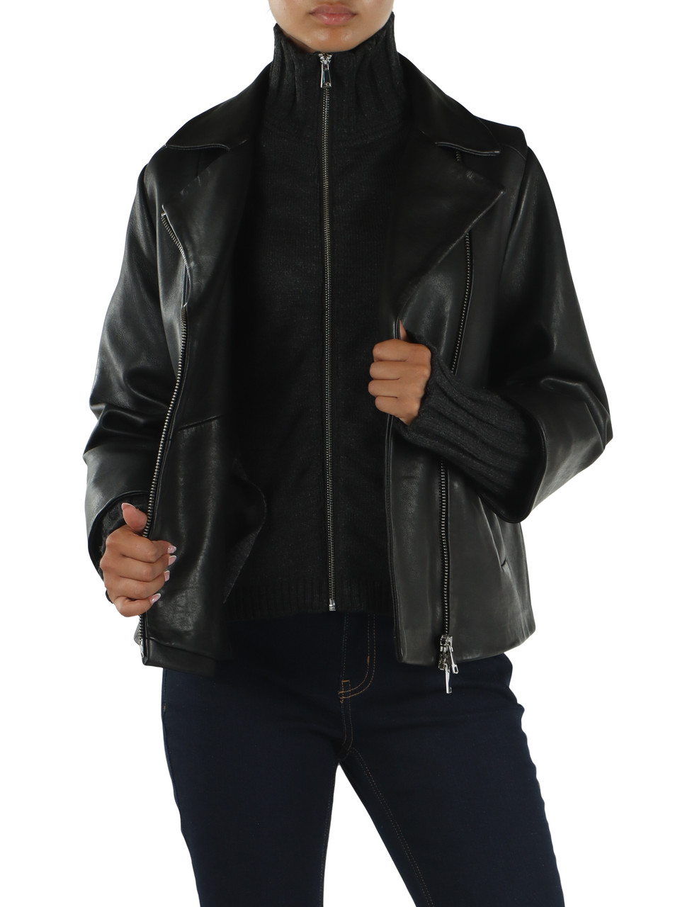 NERO | Giacca in pelle GEMINY Tri-Seasons con gilet interno rimovibile