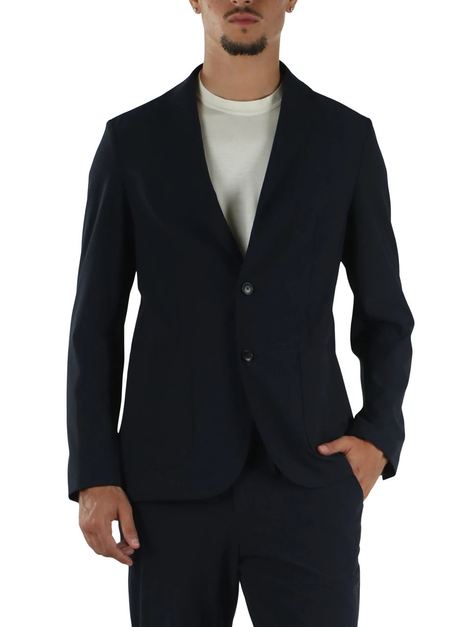 BLU SCURO | Giacca monopetto Performance Tech Travel