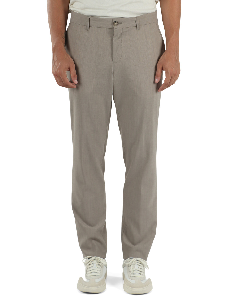 GREIGE | Pantalone Performance regular fit in misto lana vergine