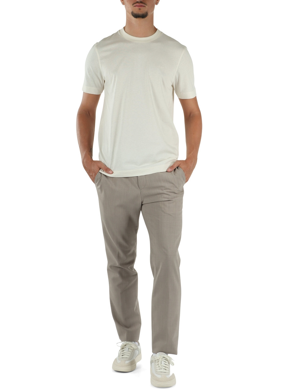 GREIGE | Pantalone Performance regular fit in misto lana vergine
