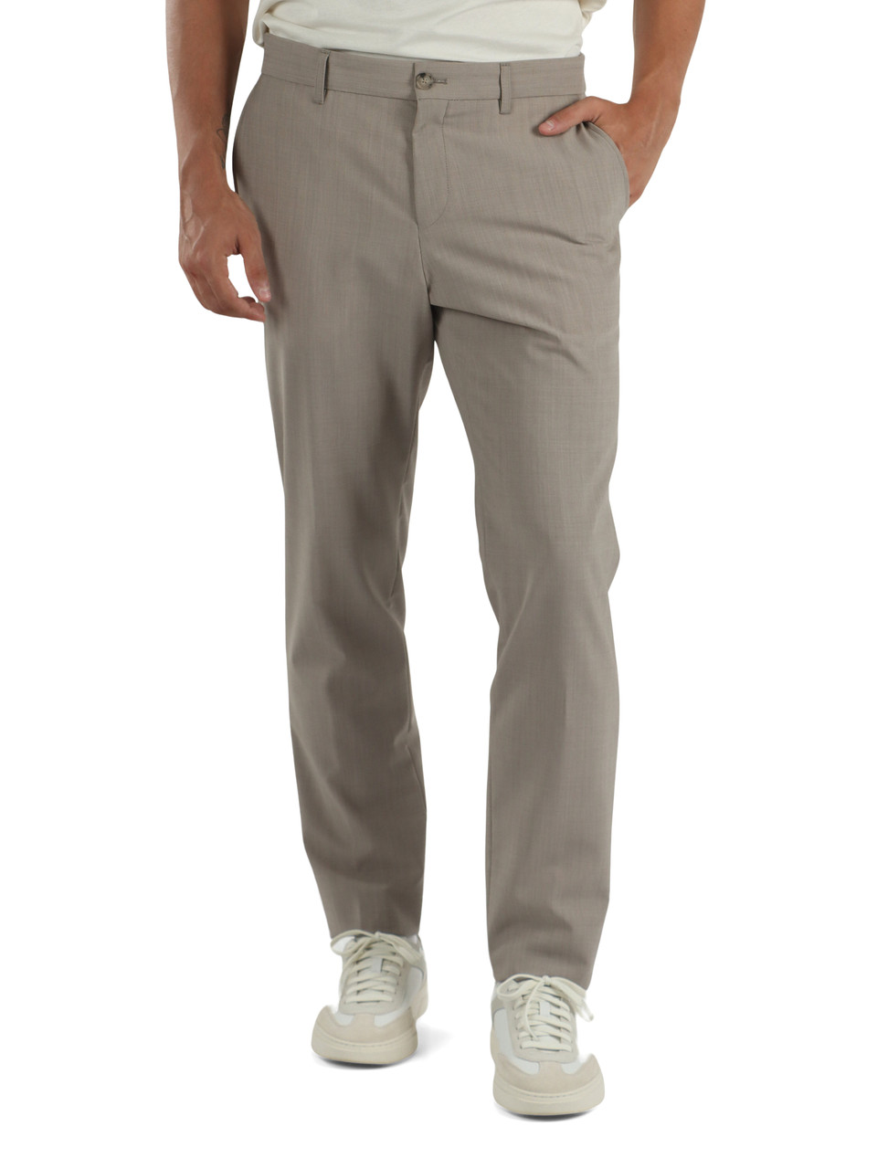 GREIGE | Pantalone Performance regular fit in misto lana vergine