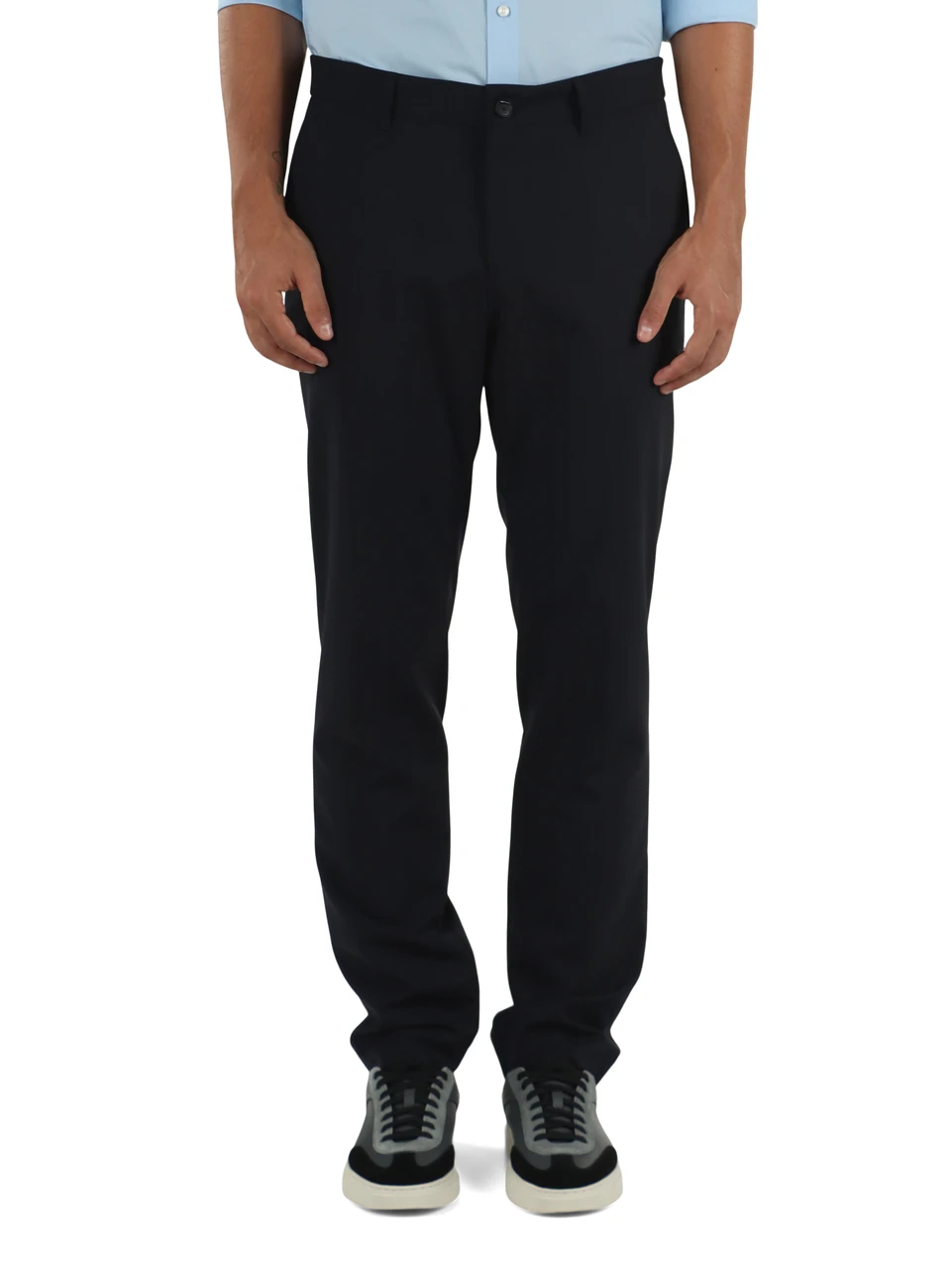 BLU SCURO | Pantalone Performance regular fit in misto lana vergine